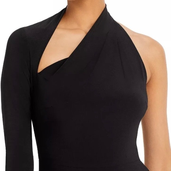 AQUA One-Shoulder Gown Dress Black Size 8 msrp $208 - Picture 2 of 9